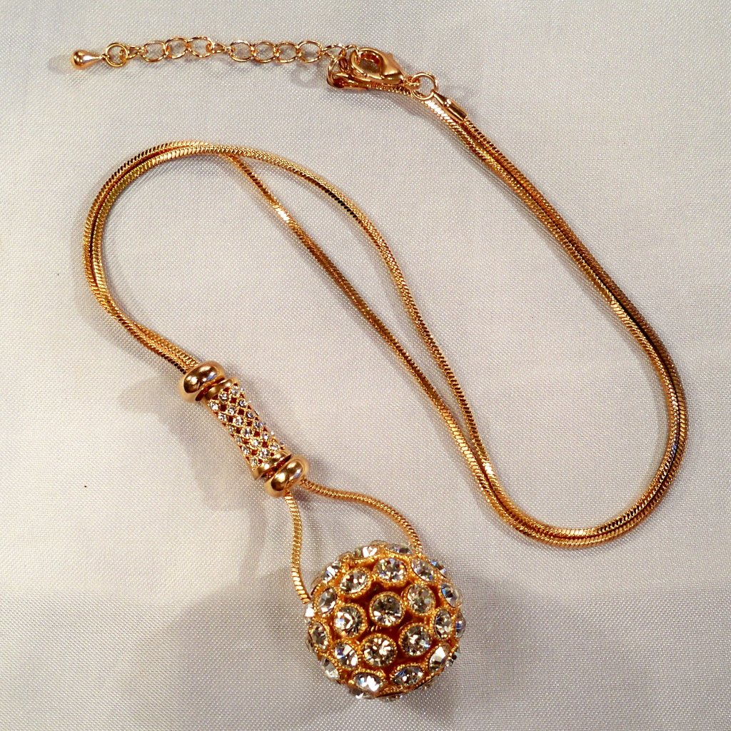 New 18k Bronze Rose Gold CzSimulated Diamonds Designer Necklace